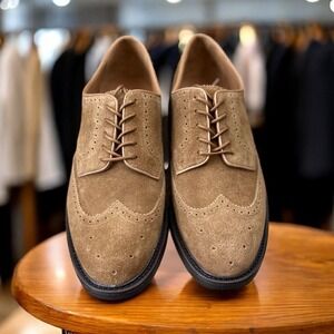 Ralph Lauren‎ NWB Size 10.5 US Brown Asher Wingtip Suede Oxford dress shoes